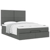 Stella Homewares Ottoman Bed with Mattress Dark Grey Queen Fabric
