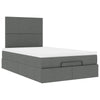 Stella Homewares Ottoman Bed with Mattress Dark Grey King Single Fabric