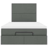 Stella Homewares Ottoman Bed with Mattress Dark Grey King Single Fabric