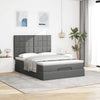 Stella Homewares Ottoman Bed with Mattress Dark Grey Queen Fabric