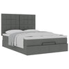 Stella Homewares Ottoman Bed with Mattress Dark Grey Queen Fabric
