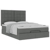 Stella Homewares Ottoman Bed with Mattress Dark Grey Queen Fabric