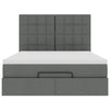 Stella Homewares Ottoman Bed with Mattress Dark Grey Queen Fabric