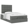 Stella Homewares Ottoman Bed with Mattress Dark Grey King Single Fabric