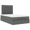Stella Homewares Ottoman Bed with Mattress Dark Grey King Single Fabric