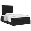 Stella Homewares Ottoman Bed with Mattress Black King Single Fabric