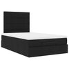 Stella Homewares Ottoman Bed with Mattress Black King Single Fabric