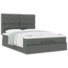 Stella Homewares Ottoman Bed with Mattress Dark Grey Double Fabric