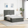 Stella Homewares Ottoman Bed with Mattress Dark Grey Queen Fabric