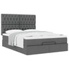 Stella Homewares Ottoman Bed with Mattress Dark Grey Queen Fabric