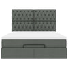 Stella Homewares Ottoman Bed with Mattress Dark Grey Queen Fabric