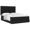 Stella Homewares Ottoman Bed with Mattress Black Queen Fabric