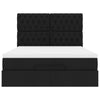 Stella Homewares Ottoman Bed with Mattress Black Queen Fabric