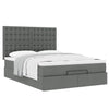 Stella Homewares Ottoman Bed with Mattress Dark Grey Queen Fabric