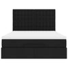 Stella Homewares Ottoman Bed with Mattress Black Queen Fabric