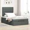 Stella Homewares Ottoman Bed with Mattress Dark Grey King Single Fabric