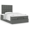 Stella Homewares Ottoman Bed with Mattress Dark Grey King Single Fabric