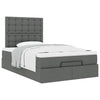 Stella Homewares Ottoman Bed with Mattress Dark Grey King Single Fabric