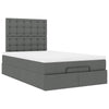 Stella Homewares Ottoman Bed with Mattress Dark Grey King Single Fabric