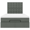 Stella Homewares Ottoman Bed with Mattress Dark Grey King Single Fabric
