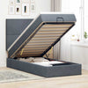 Stella Homewares Ottoman Bed with Mattresses Dark Grey Double Velvet