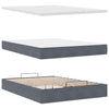 Stella Homewares Ottoman Bed with Mattresses Dark Grey Queen Velvet