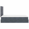 Stella Homewares Ottoman Bed with Mattresses Dark Grey King Single Velvet