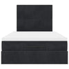 Stella Homewares Ottoman Bed with Mattresses Black King Single Velvet