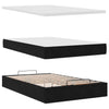 Stella Homewares Ottoman Bed with Mattresses Black King Single Velvet