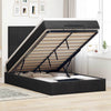 Stella Homewares Ottoman Bed with Mattresses Black King Single Velvet