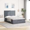 Stella Homewares Ottoman Bed with Mattresses Dark Grey Queen Velvet