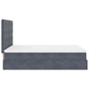 Stella Homewares Ottoman Bed with Mattresses Dark Grey Queen Velvet