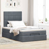 Stella Homewares Ottoman Bed with Mattresses Dark Grey King Single Velvet