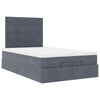 Stella Homewares Ottoman Bed with Mattresses Dark Grey King Single Velvet