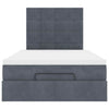 Stella Homewares Ottoman Bed with Mattresses Dark Grey King Single Velvet