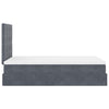 Stella Homewares Ottoman Bed with Mattresses Dark Grey King Single Velvet