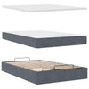 Stella Homewares Ottoman Bed with Mattresses Dark Grey King Single Velvet
