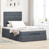 Stella Homewares Ottoman Bed with Mattresses Dark Grey King Single Velvet
