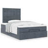 Stella Homewares Ottoman Bed with Mattresses Dark Grey King Single Velvet