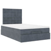 Stella Homewares Ottoman Bed with Mattresses Dark Grey King Single Velvet