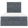Stella Homewares Ottoman Bed with Mattresses Dark Grey King Single Velvet