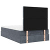 Stella Homewares Ottoman Bed with Mattresses Dark Grey King Single Velvet
