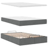 Stella Homewares Ottoman Bed with Mattresses Dark Grey King Single Velvet