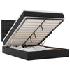 Stella Homewares Ottoman Bed with Mattress & LEDs Black Queen Faux Leather