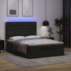 Stella Homewares Ottoman Bed with Mattress & LEDs Black Queen Faux Leather