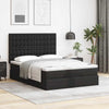 Stella Homewares Ottoman Bed with Mattress & LEDs Black Queen Faux Leather