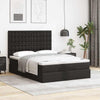 Stella Homewares Ottoman Bed with Mattress & LEDs Black Queen Faux Leather