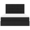 Stella Homewares Ottoman Bed with Mattress & LEDs Black Queen Faux Leather