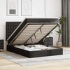 Stella Homewares Ottoman Bed with Mattress & LEDs Black Queen Faux Leather