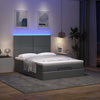 Stella Homewares Ottoman Bed with Mattress & LEDs Dark Grey Queen Fabric